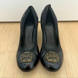 Tory Burch Black Rounded Heels with Logo - Size 10
